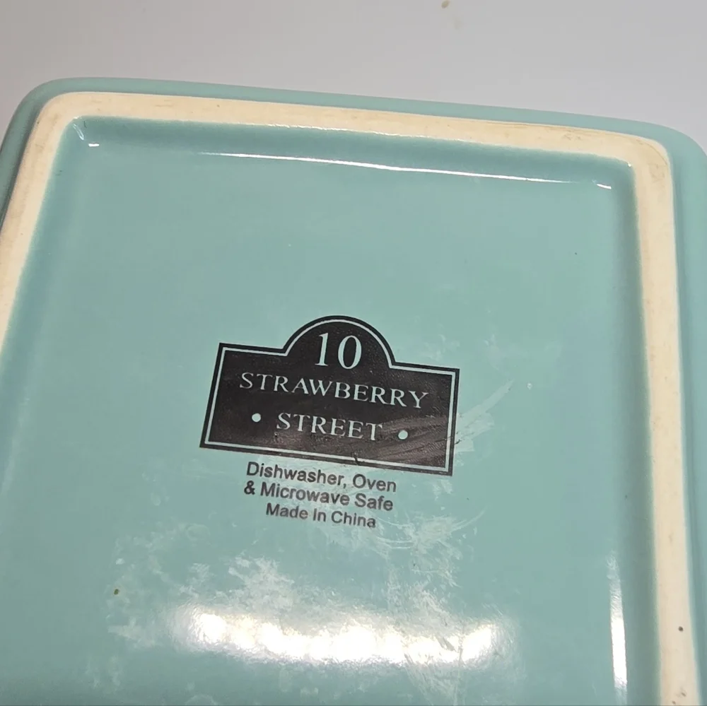 Aqua Ceramic Serving Dish with Handles